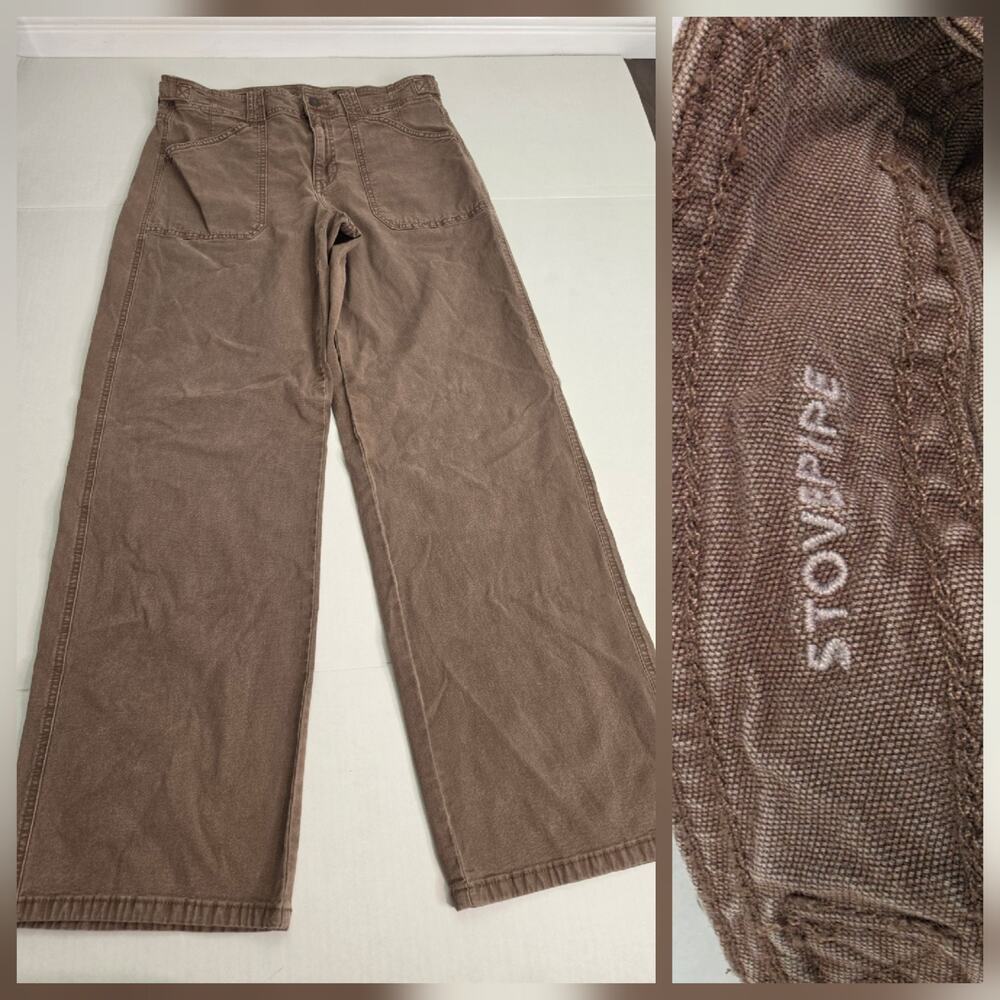 American Eagle Pants SZ 8 Stovepipe Baggy Wide Leg Brown Gorpcore Drapey